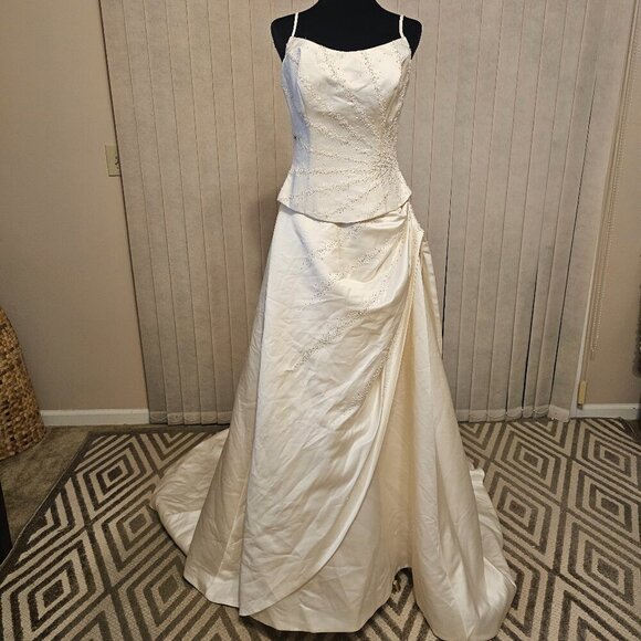 Ashley Jordan Dresses & Skirts - Ashley Jordan Ivory Beaded Wedding Dress 12